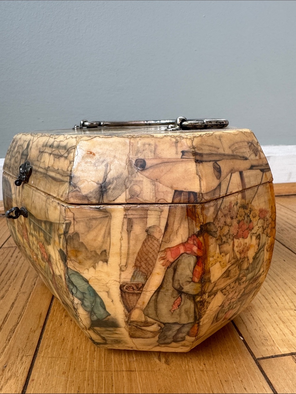Anton Peick 1970’s Vintage circus Decorative Wood Box flawed - Picture 10 of 13